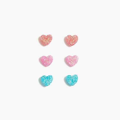 girls Girls' rainbow hearts earring pack
