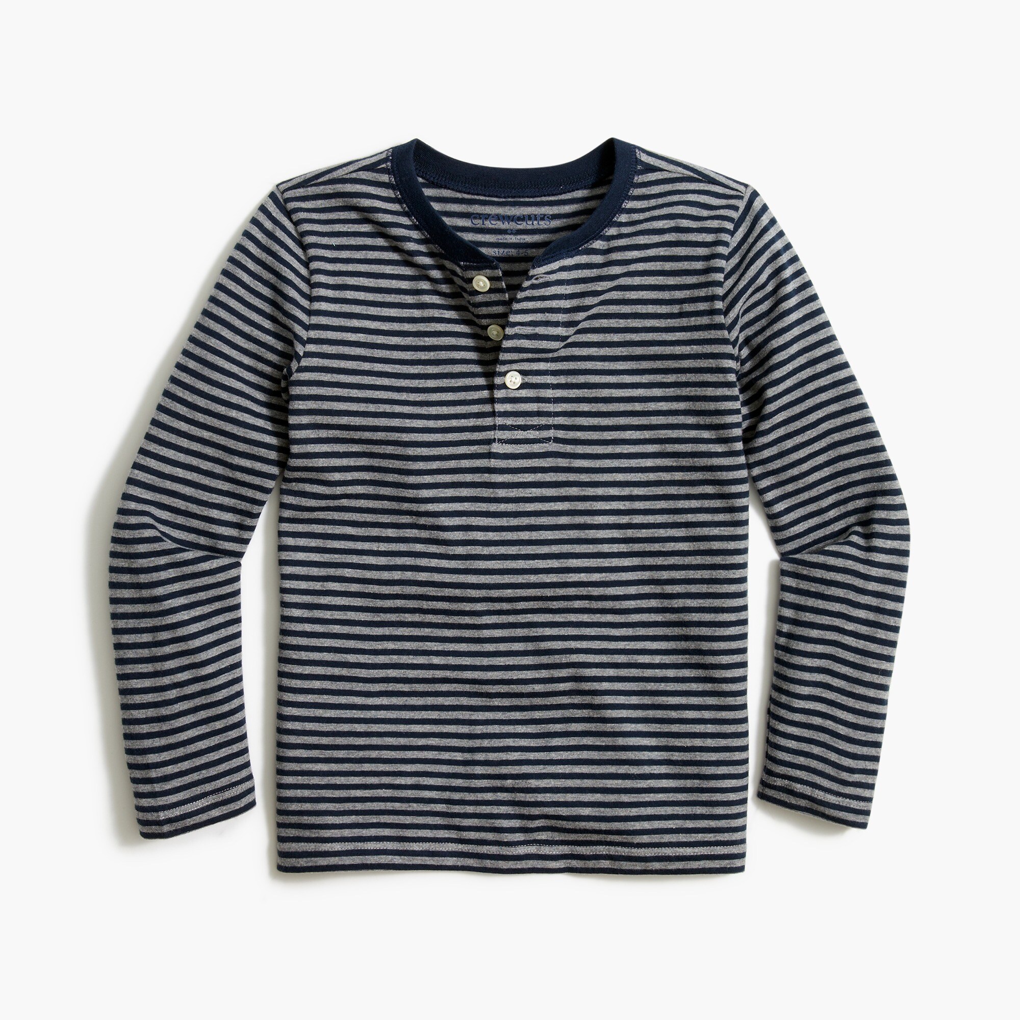 Boys' striped cotton jersey henley