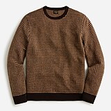 Cashmere crewneck sweater in houndstooth