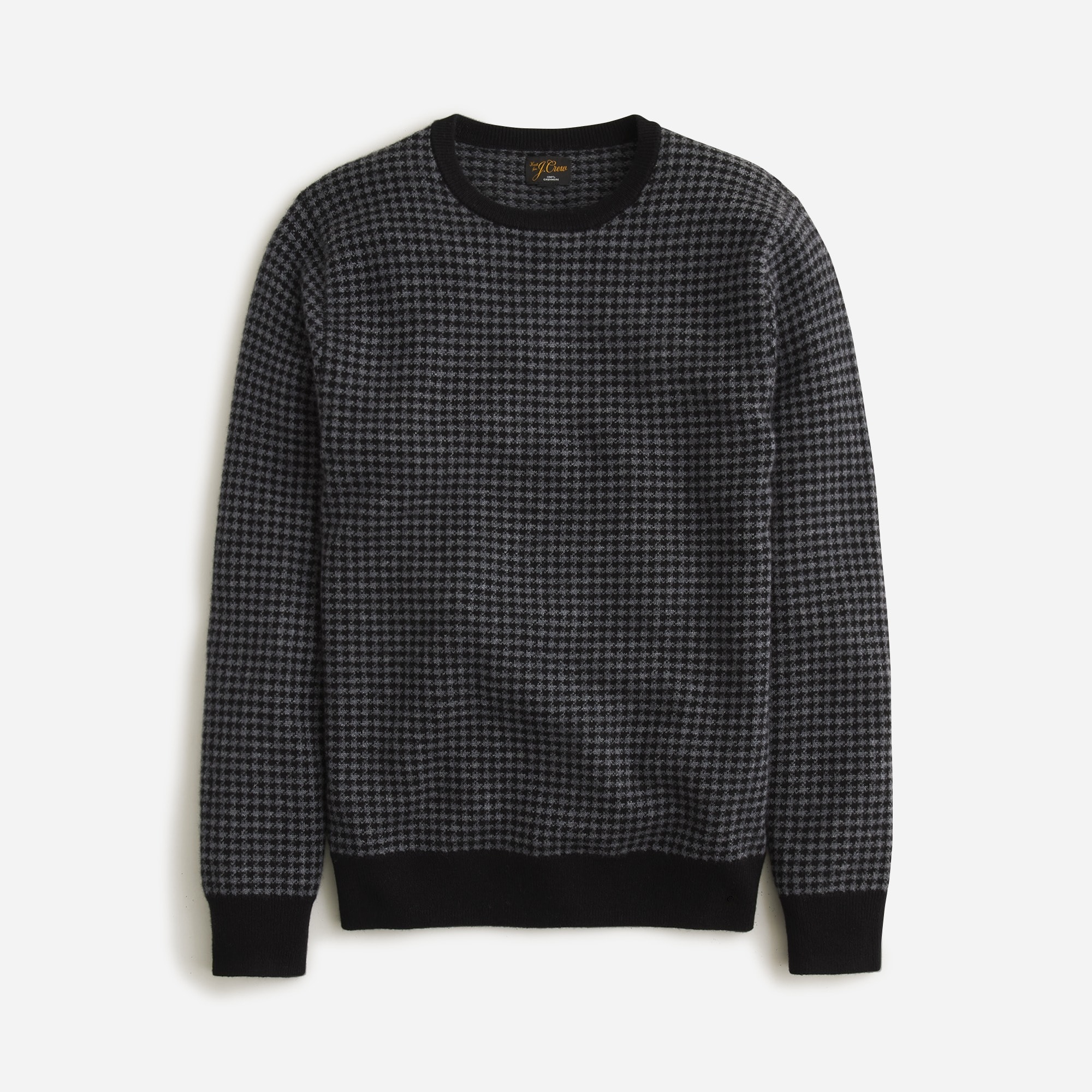 J.Crew: Cashmere Crewneck Sweater In Houndstooth For Men