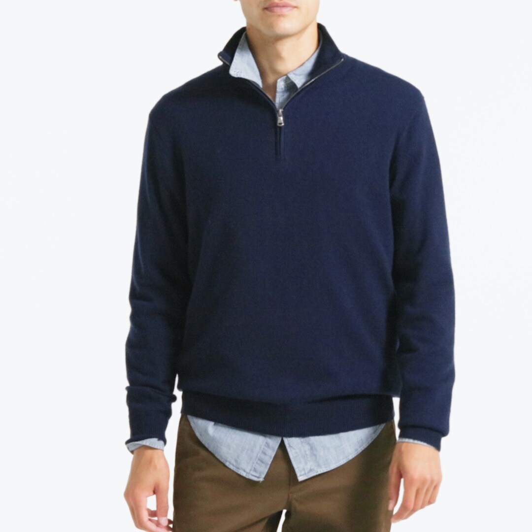 Cashmere half-zip sweater
