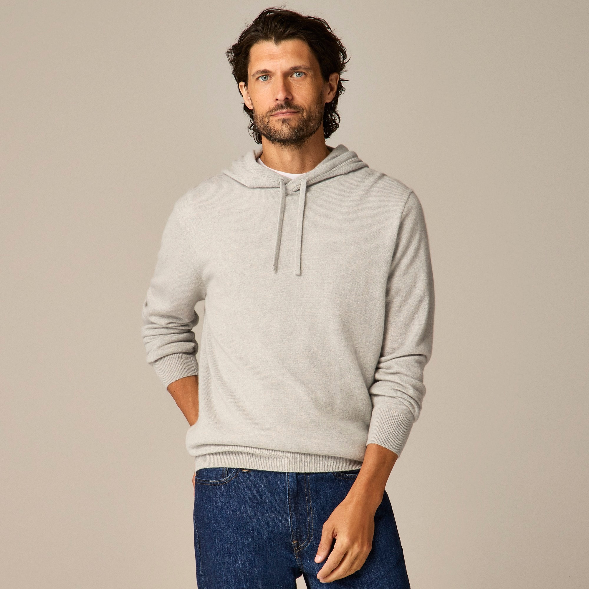 Black cashmere hoodie mens deals
