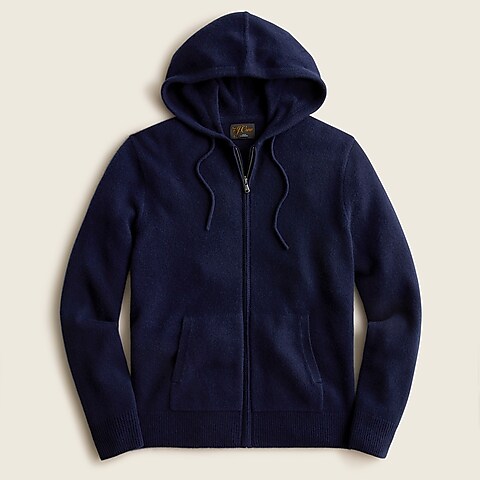 mens Cashmere full-zip hooded sweater
