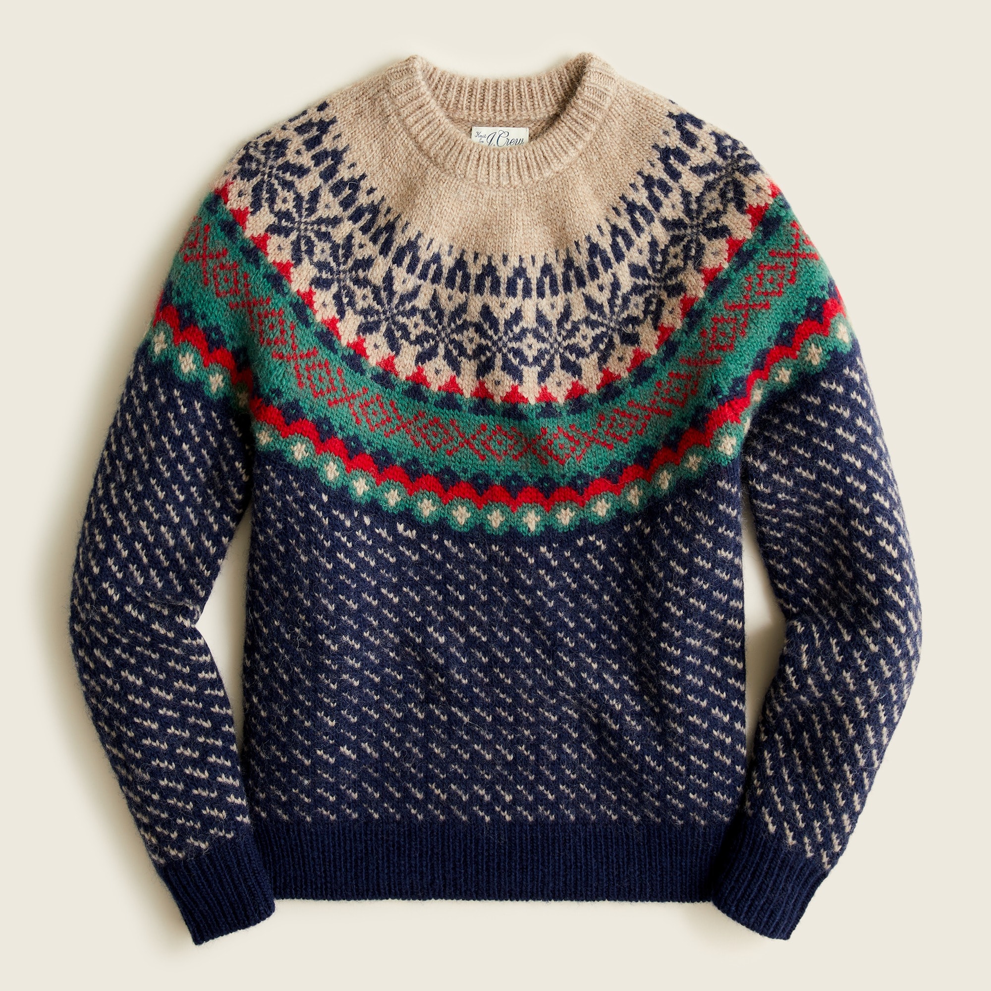 Nordic Fair Isle crewneck sweater in lambswool
