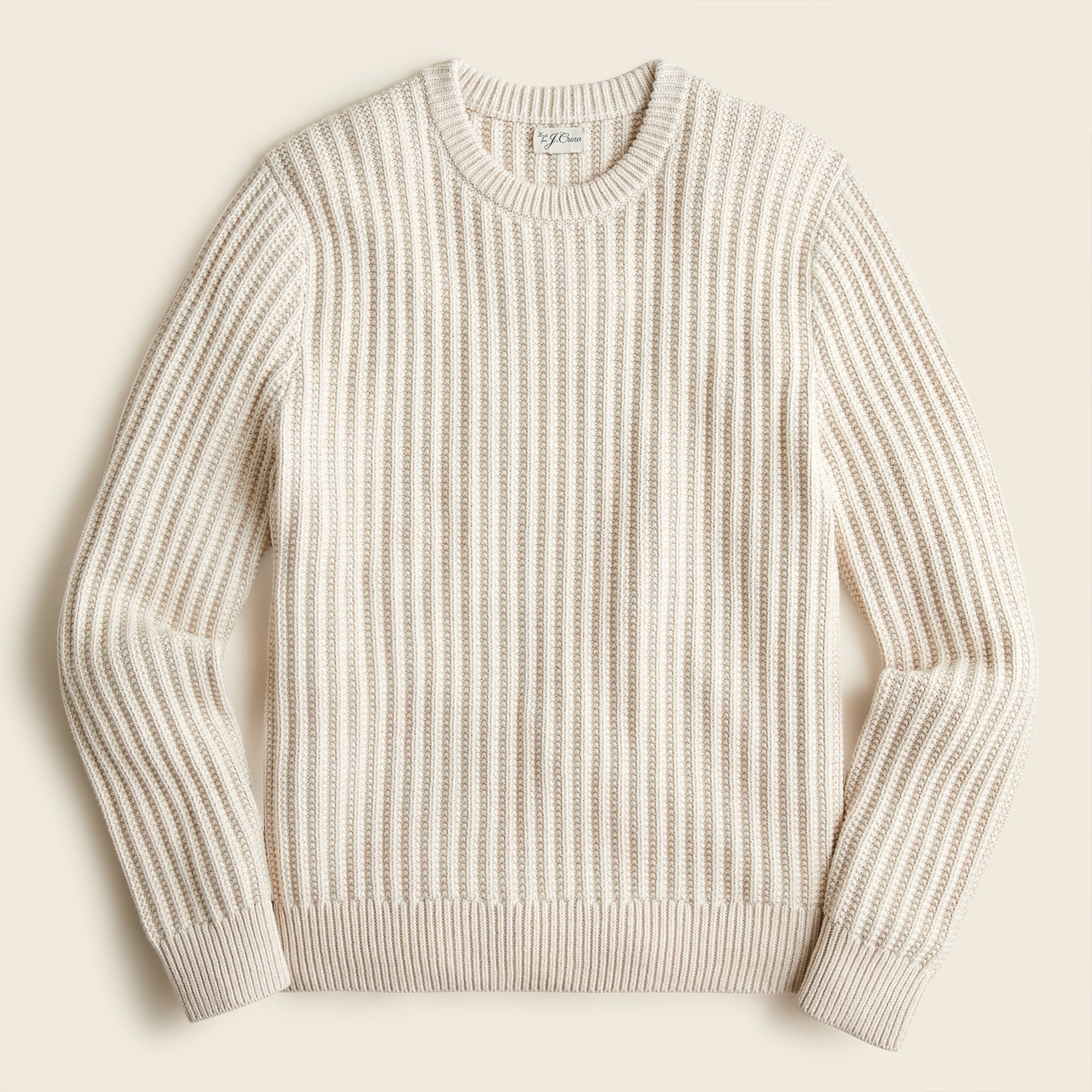 Textured cotton crewneck sweater
