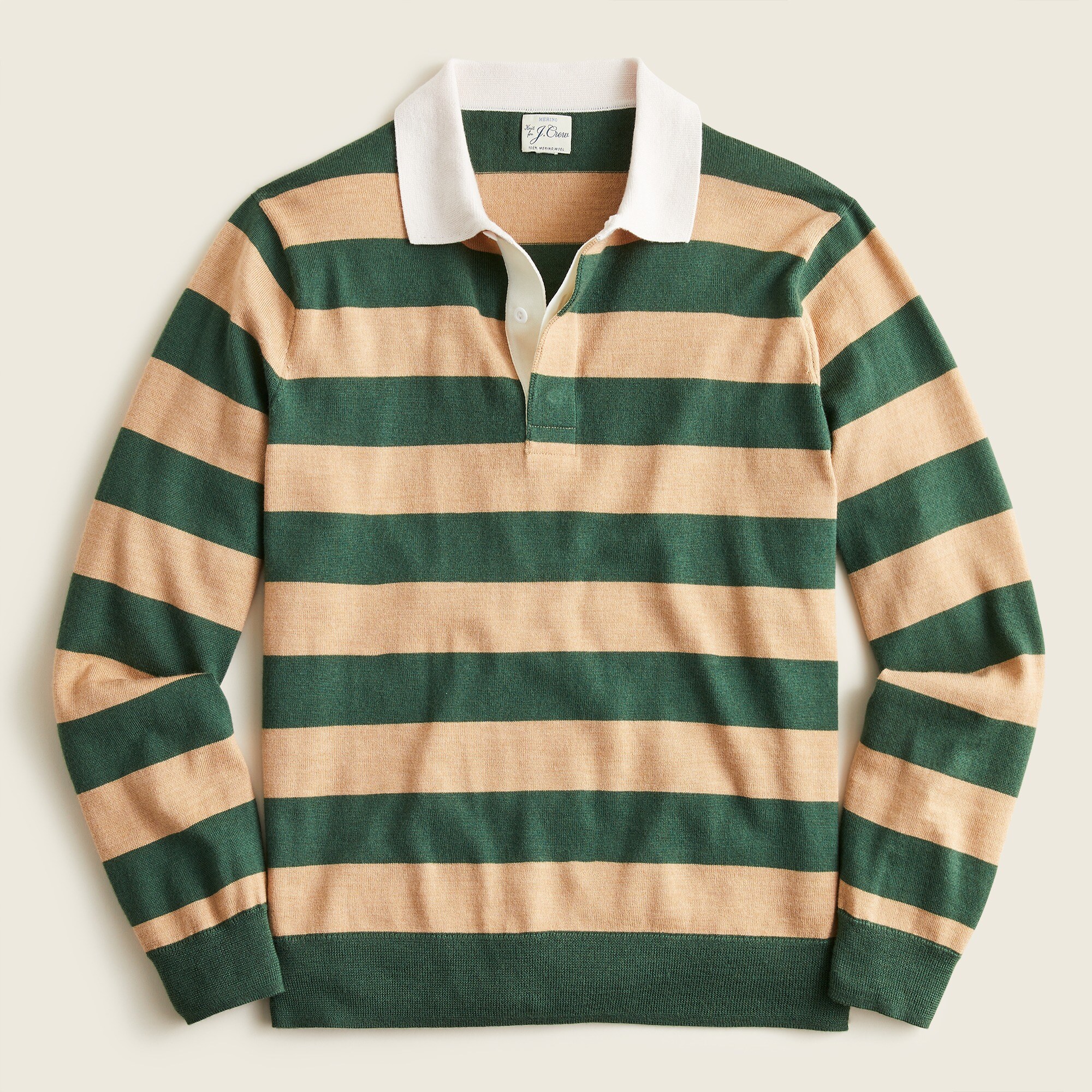 Merino wool rugby sweater in stripe