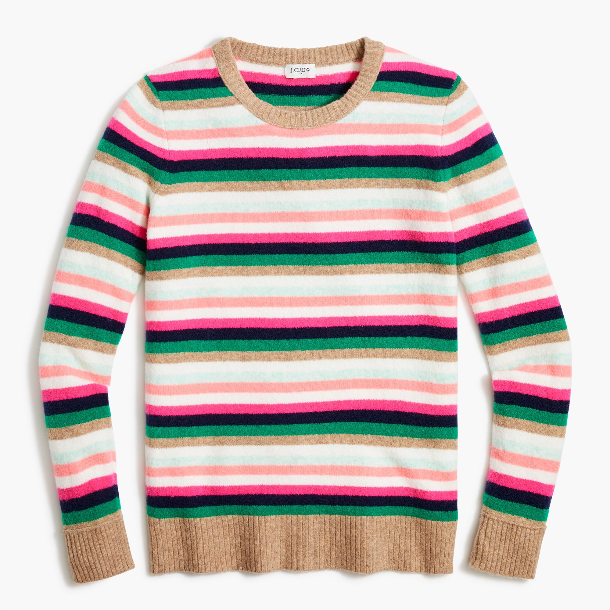 Striped crewneck sweater in extra-soft yarn