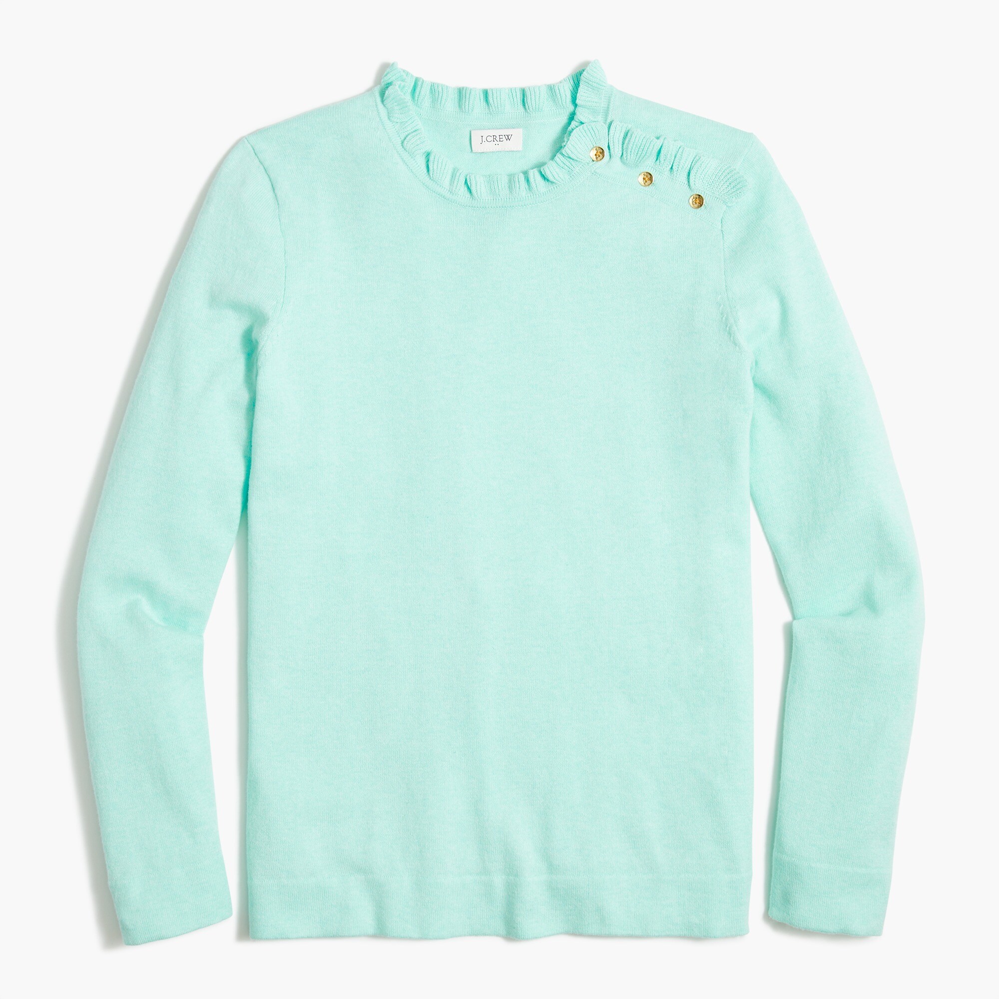 ruffle sweater with buttons for women