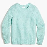 Honeycomb balloon-sleeve sweater