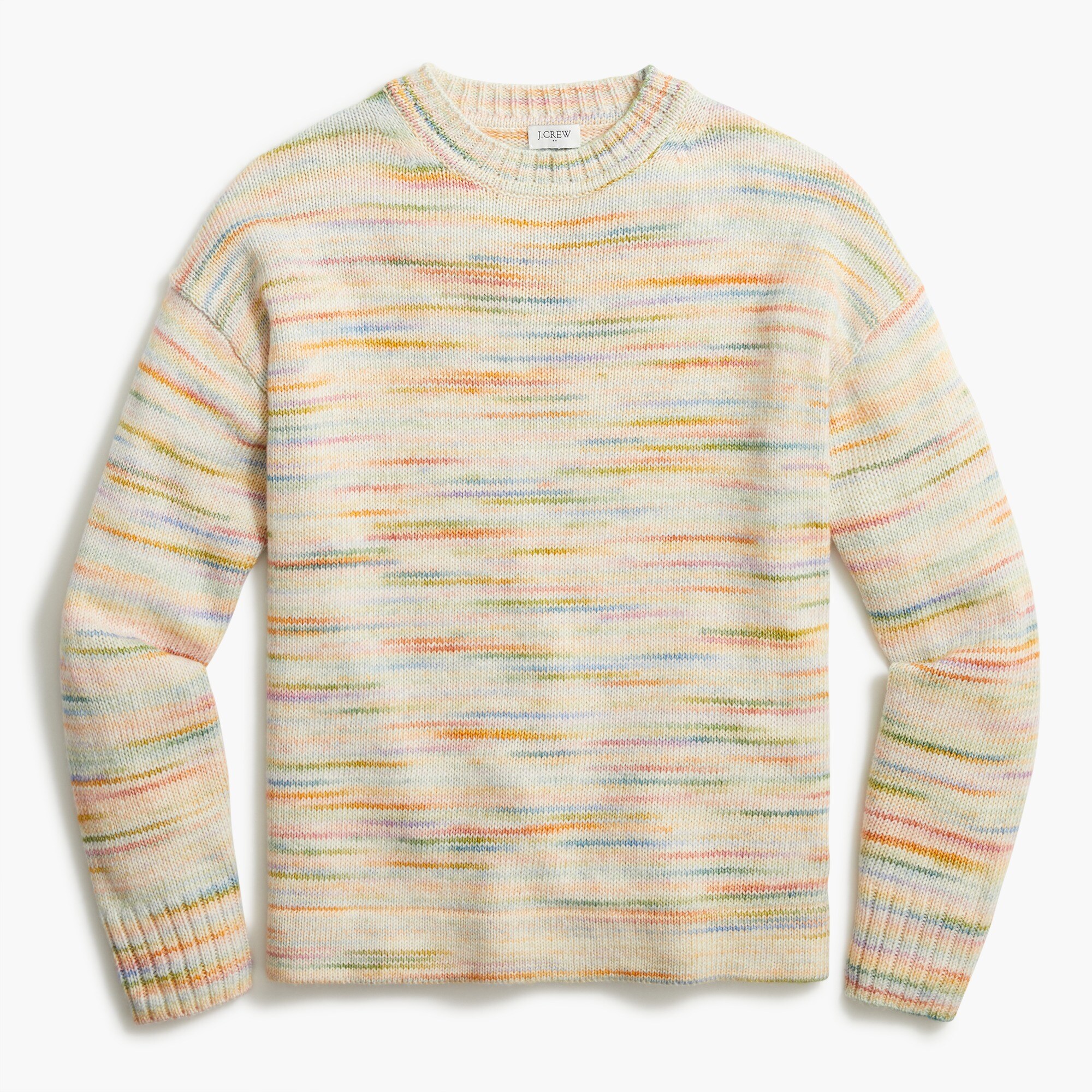 space-dyed boxy crewneck sweater for women