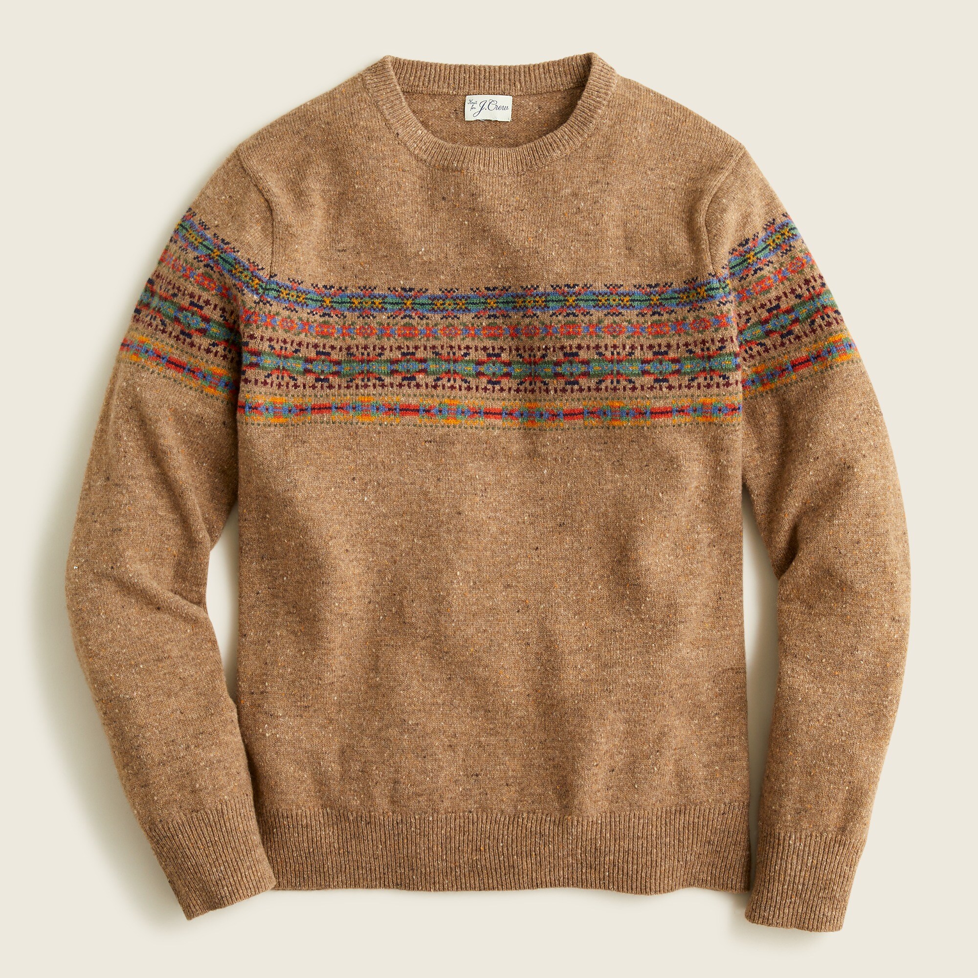 Fair Isle Merino-blend Crewneck Sweater For Men | J.Crew