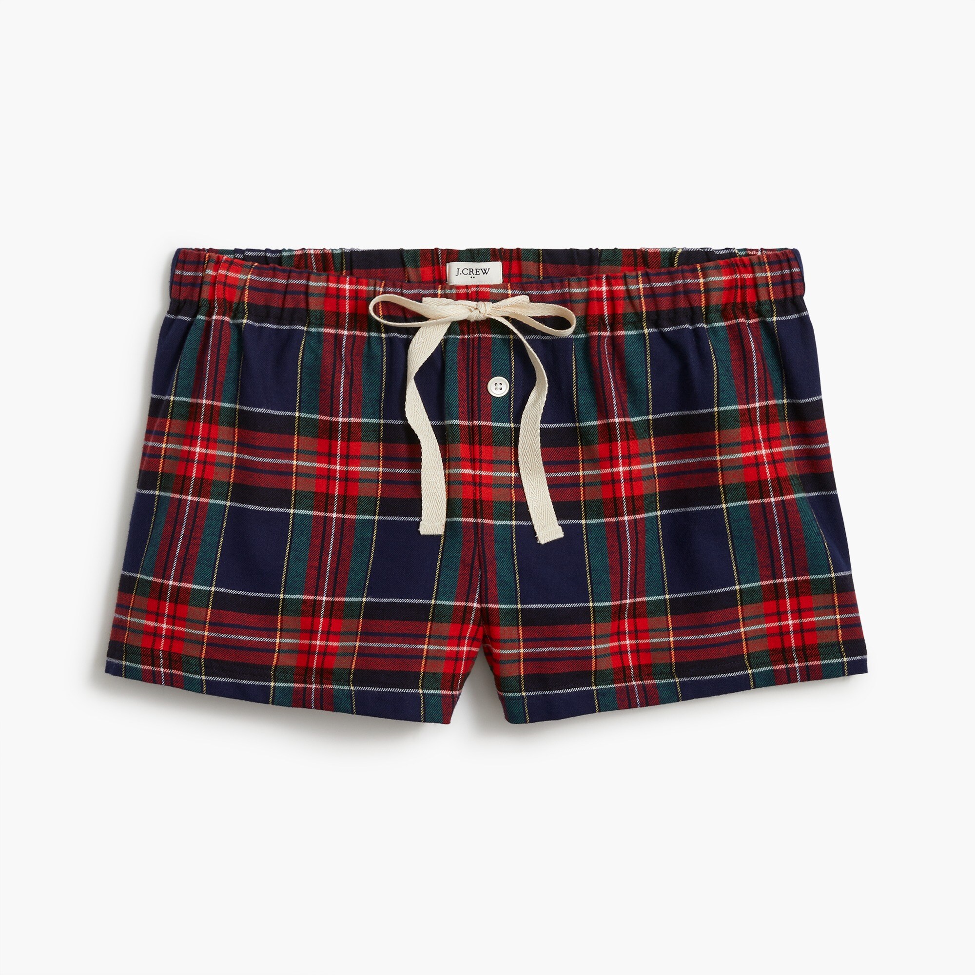 yarn-dyed flannel pajama boxers for women