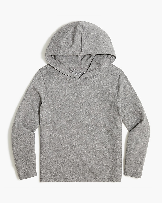 factory: boys&apos; long-sleeve heathered jersey hooded tee for boys, right side, view zoomed
