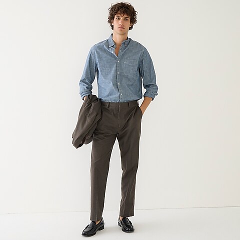 mens Slim-fit stretch hemp-organic cotton suit pant