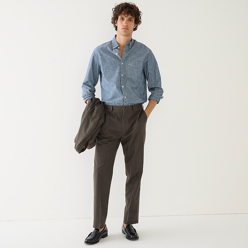 Slim-fit Stretch Hemp-organic Cotton Suit Pant For Men