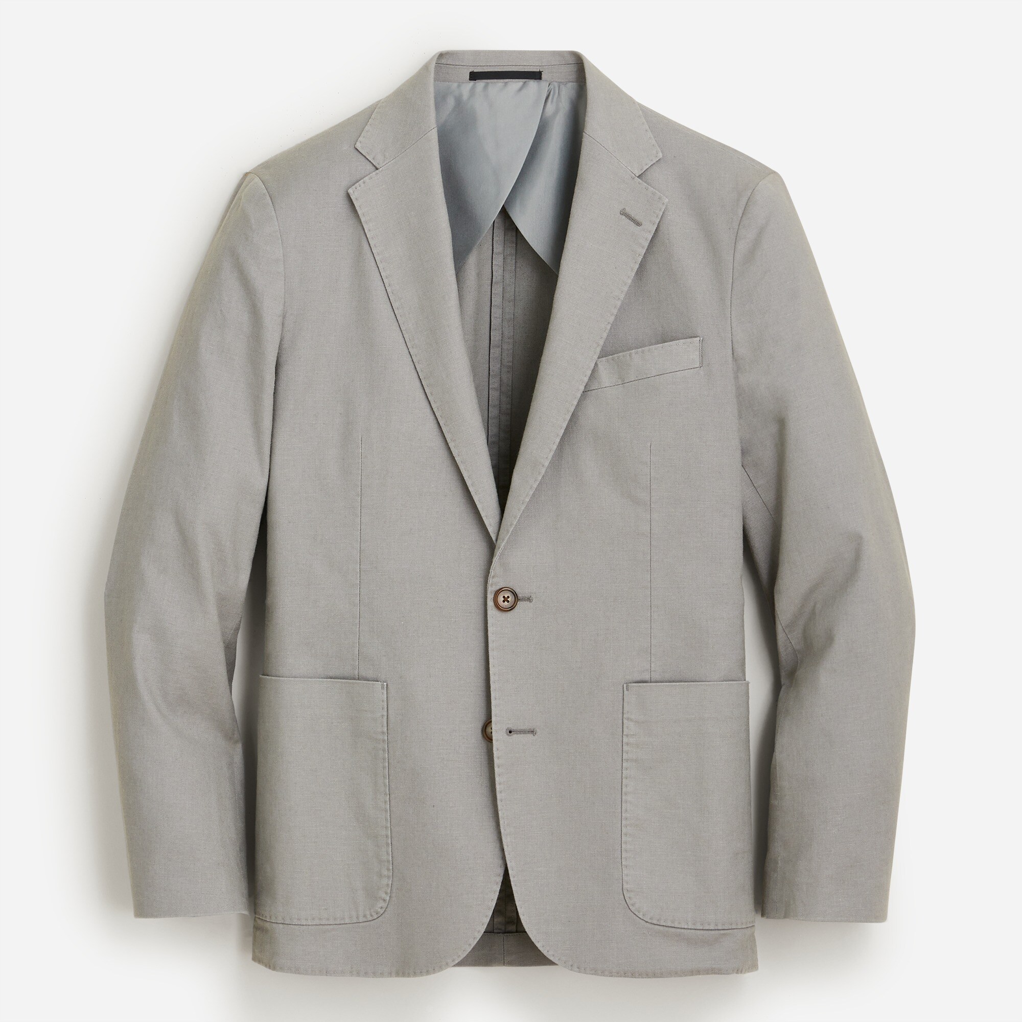 Classic-fit suit jacket in stretch hemp-organic cotton blend