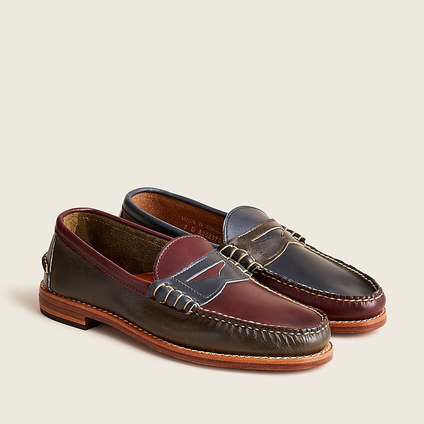 j.crew: rancourt &amp; co.® x j.crew beefroll penny loafers for men, right side, view zoomed