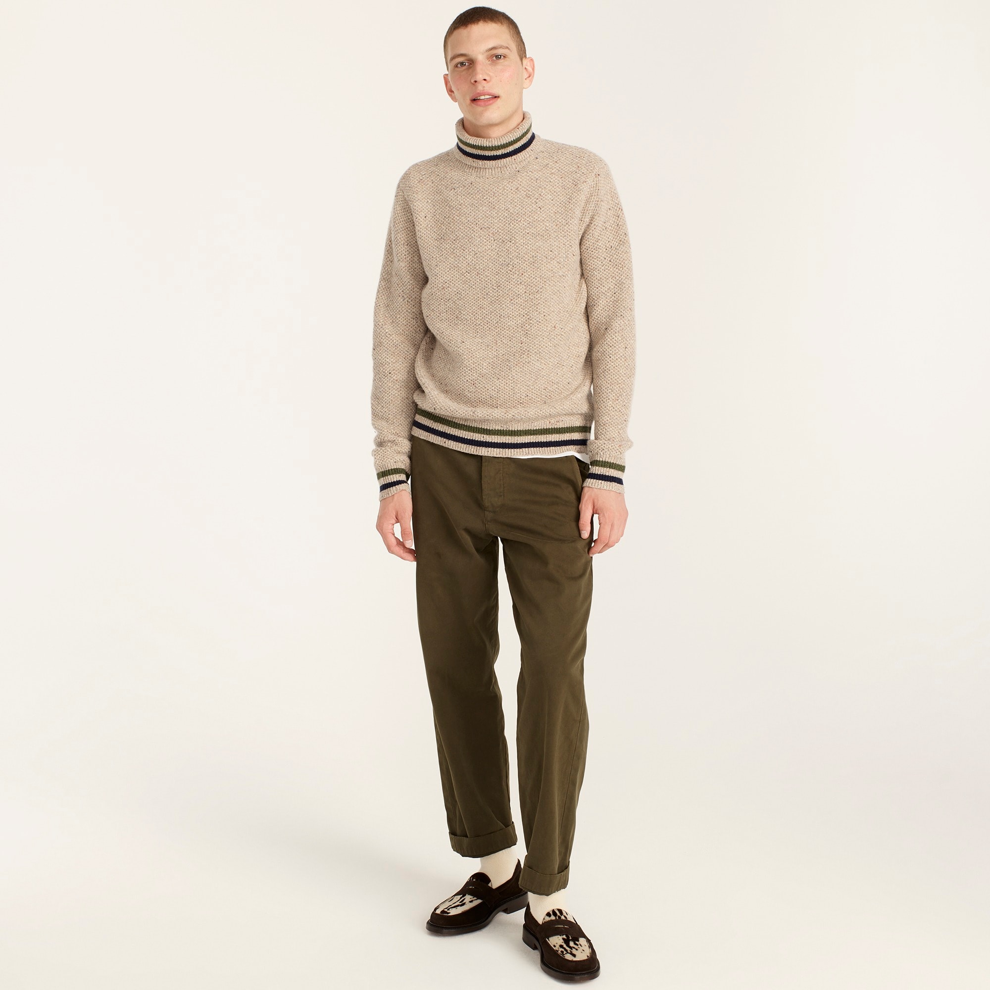 J.Crew: Textured Rugged Merino Wool Crewneck Sweater For Men