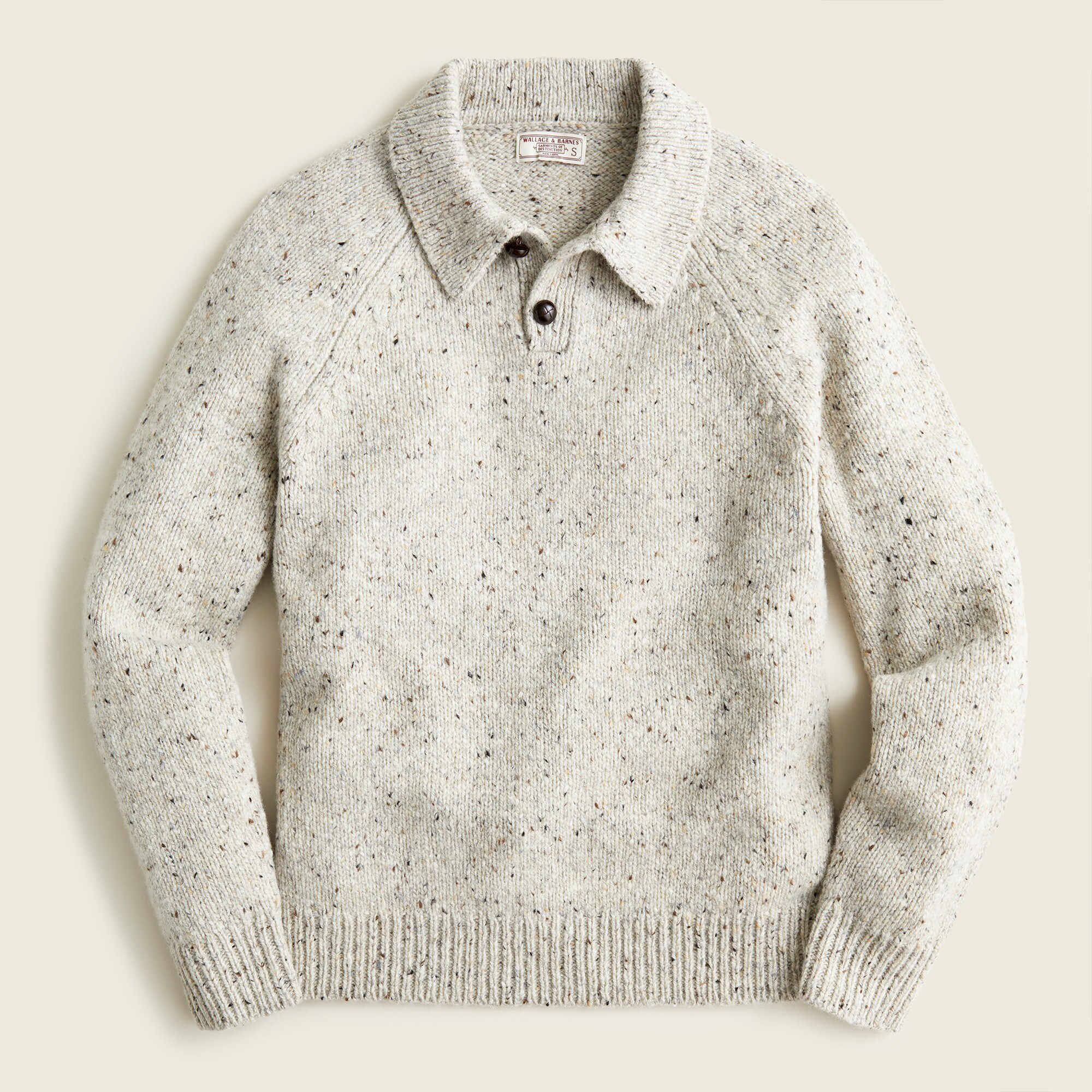 Wallace & Barnes merino wool Donegal collared sweater