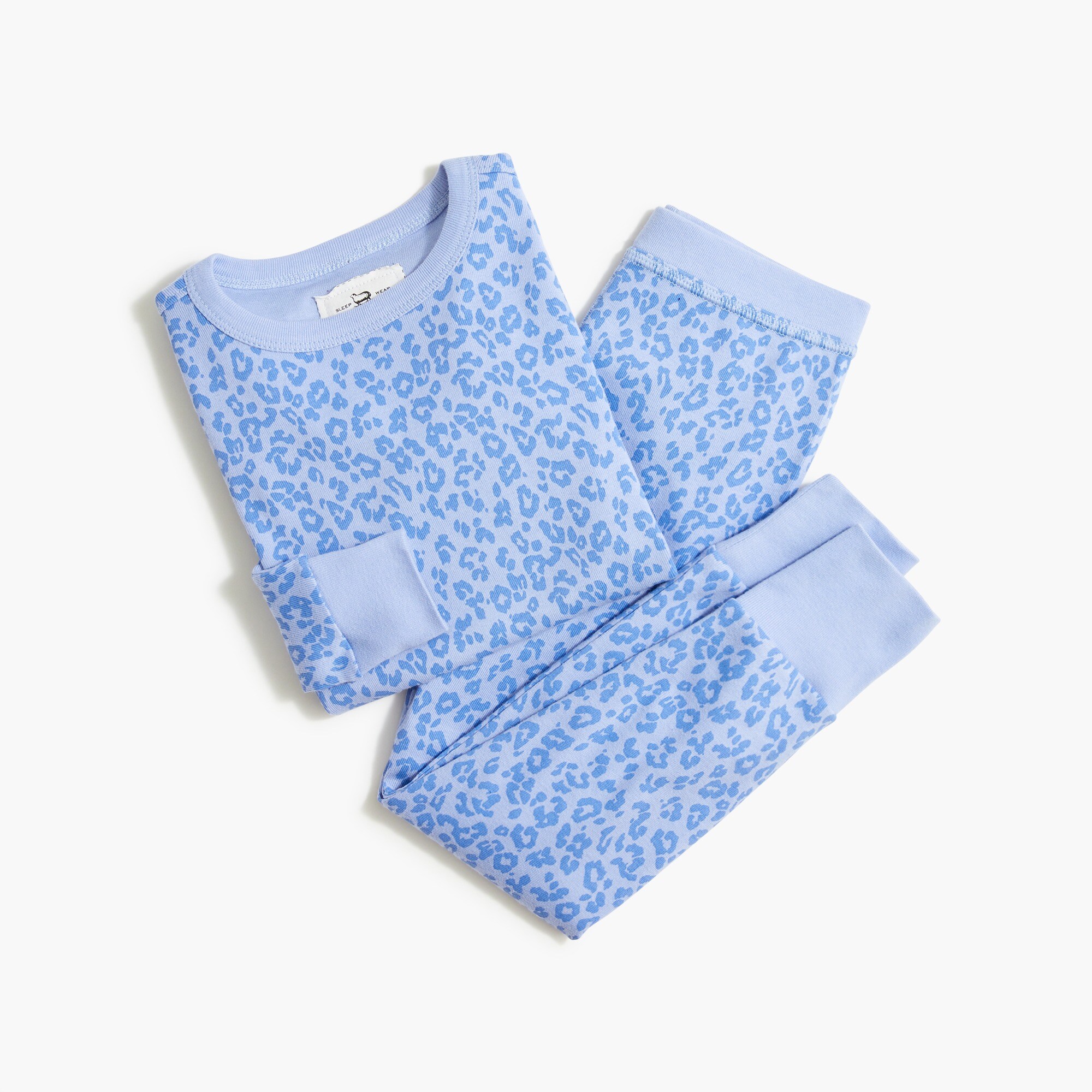 Girls' blue leopard pajama set
