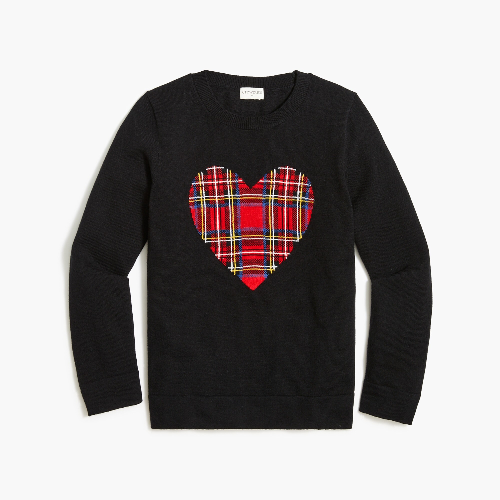 Girls' tartan heart sweater