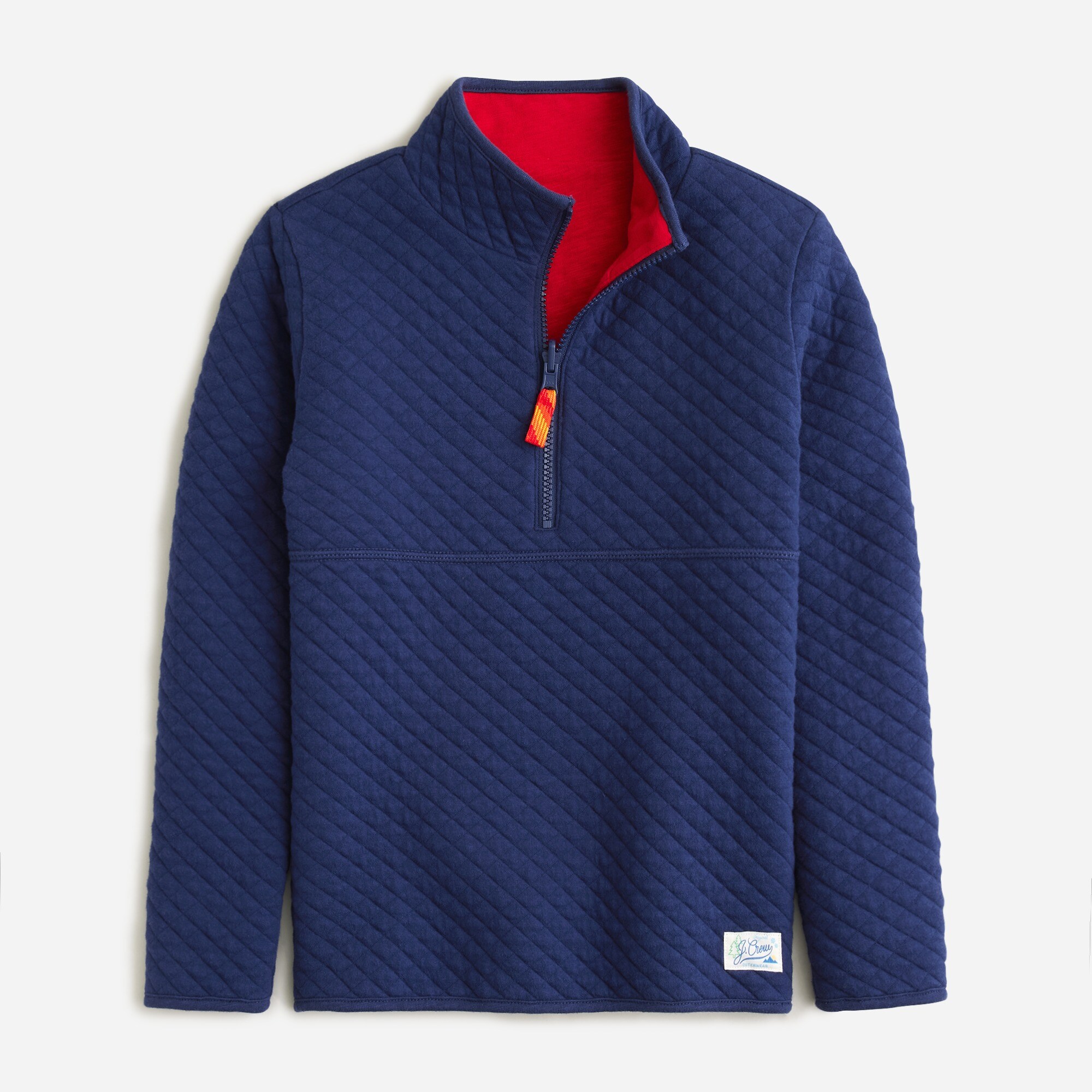 Kids' quilted jersey reversible half-zip sweatshirt