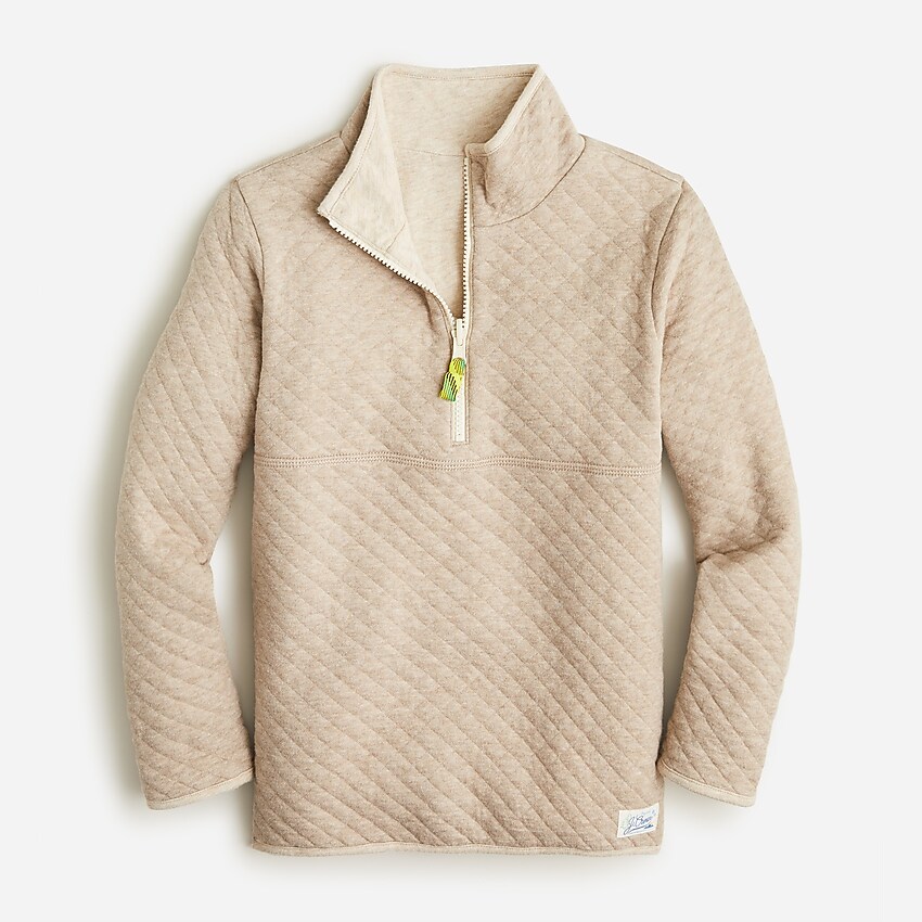 j.crew: kids&apos; quilted jersey reversible half-zip sweatshirt for boys, right side, view zoomed
