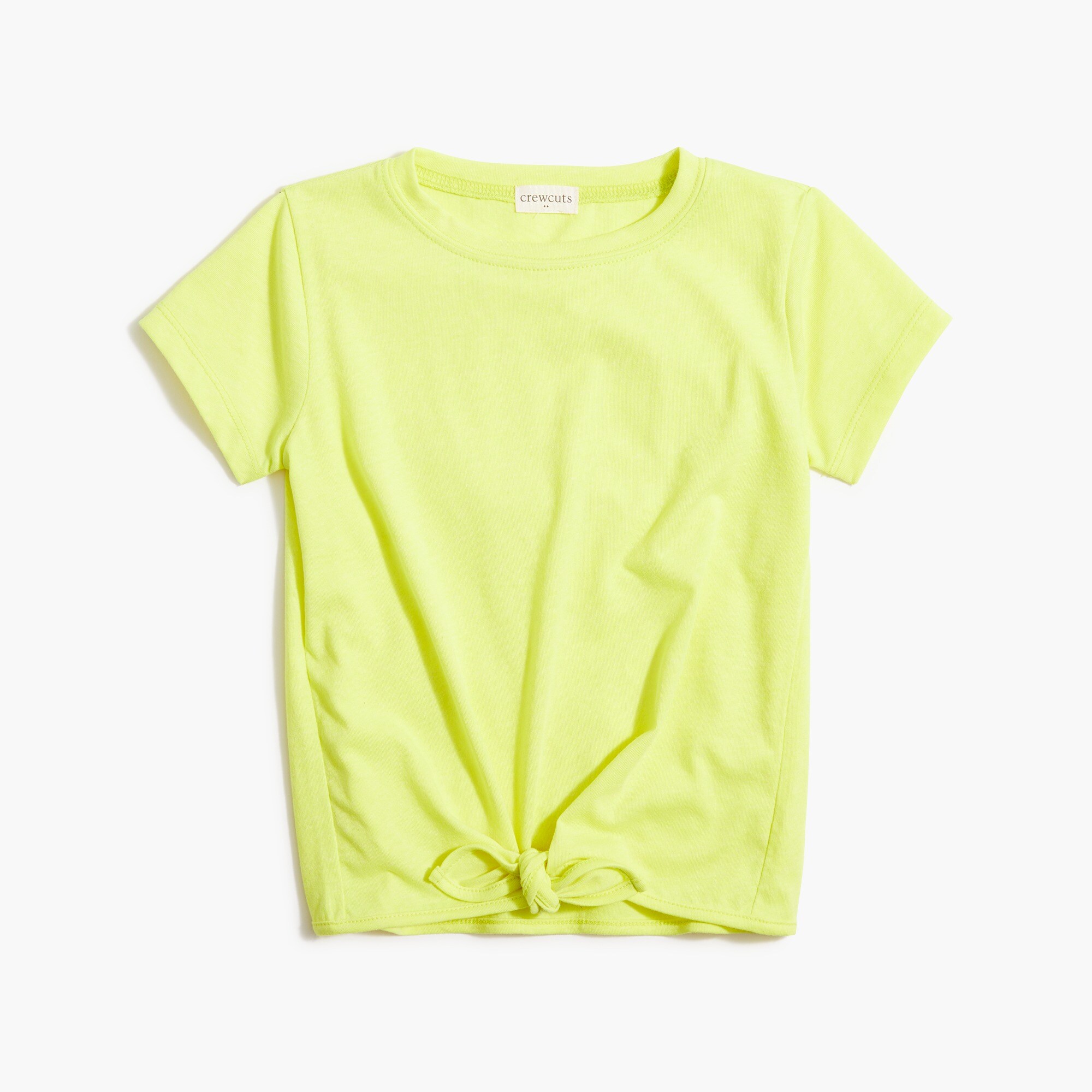Girls' neon tie-front tee