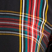 Ruffleneck mini shirtdress STEWART TARTAN BLACK RE factory: ruffleneck mini shirtdress for women