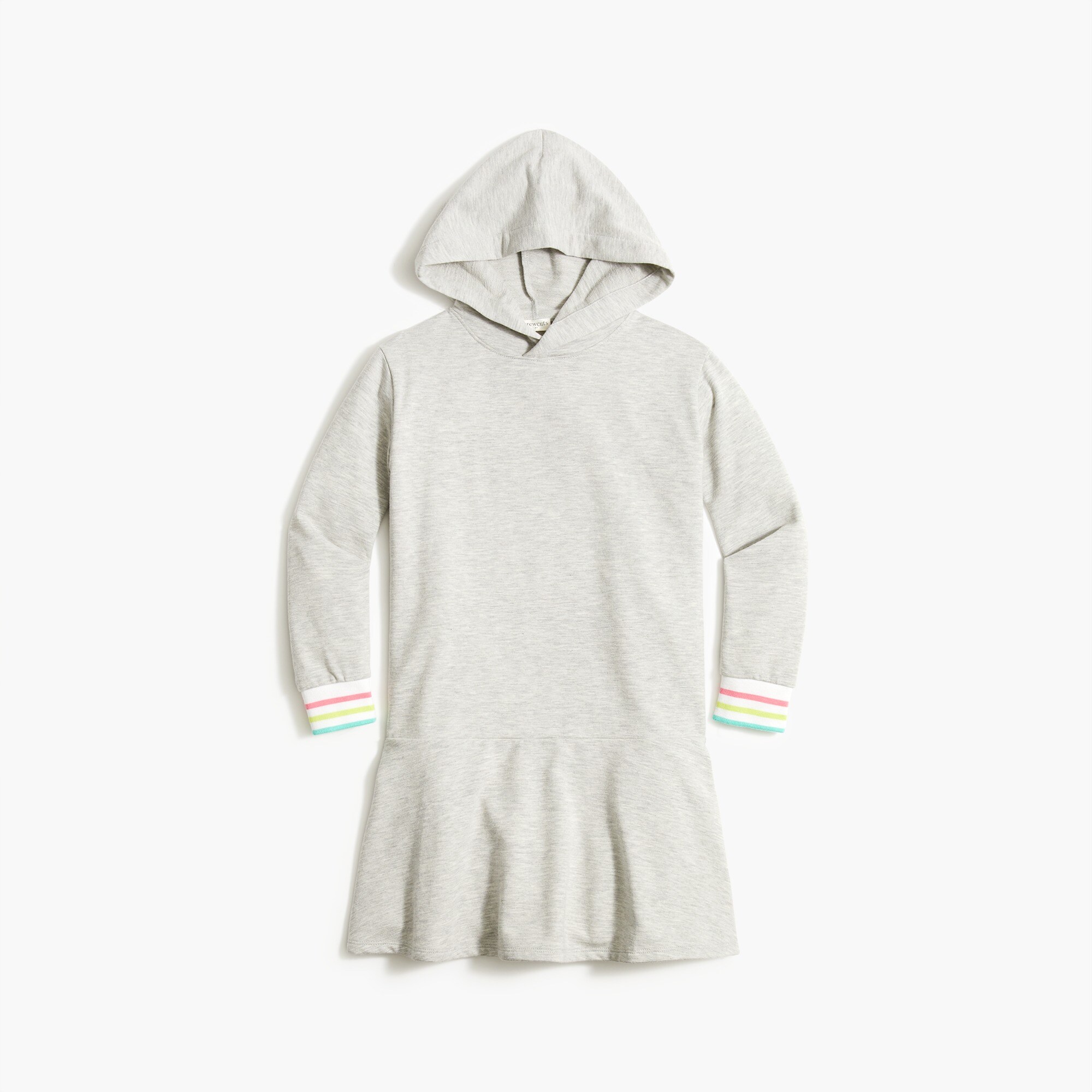 girls' hooded dress with rainbow cuffs for girls