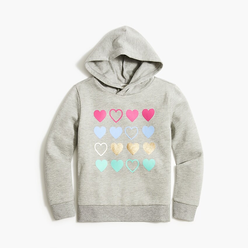 factory: girls' hearts sweatshirt for girls, right side, view zoomed