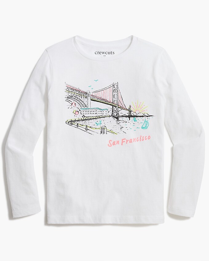 factory: girls' long-sleeve san francisco graphic tee for girls, right side, view zoomed