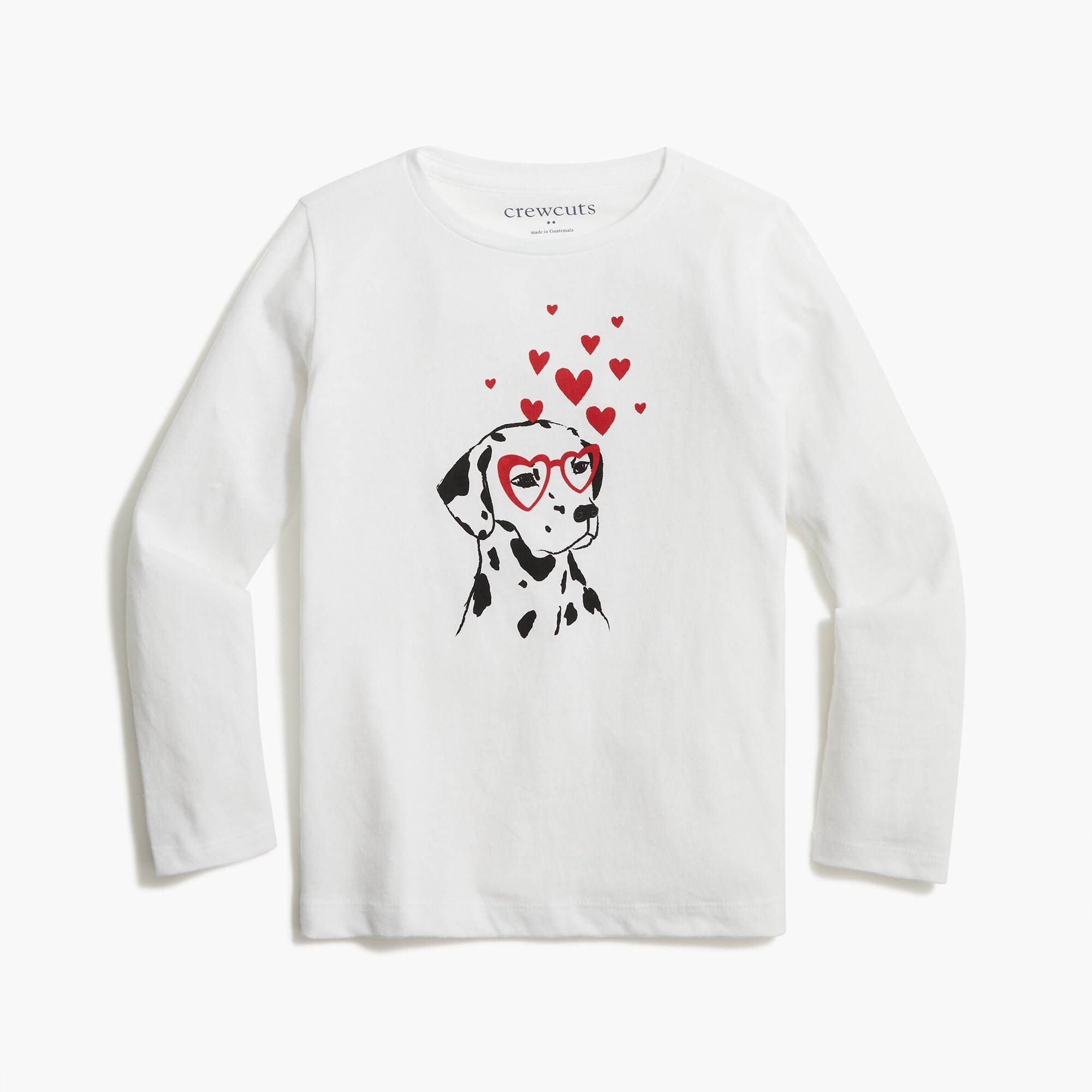 Girls' long-sleeve Dalmatian graphic tee