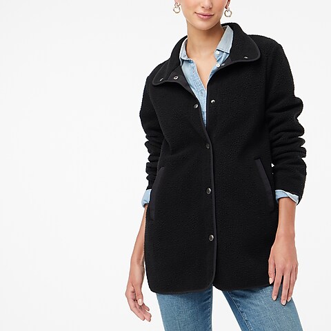 womens Piped sherpa coat