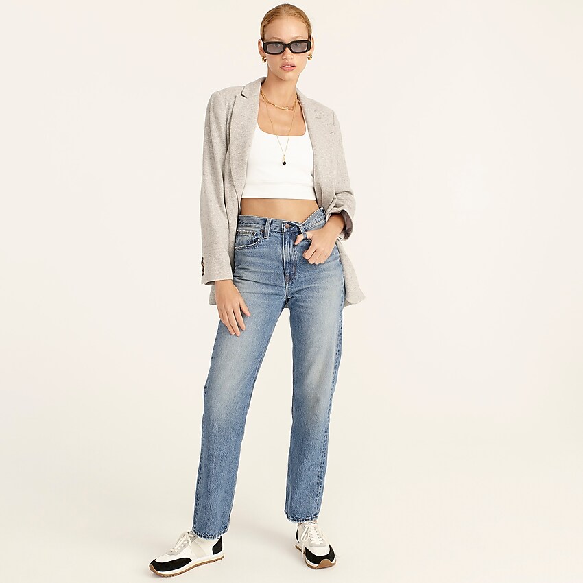 j.crew: point sur vista straight jean in medium vintage wash for women, right side, view zoomed