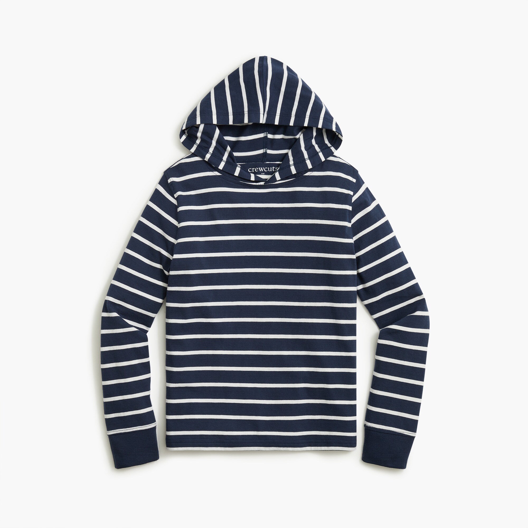 Kids' striped cotton jersey hooded tee