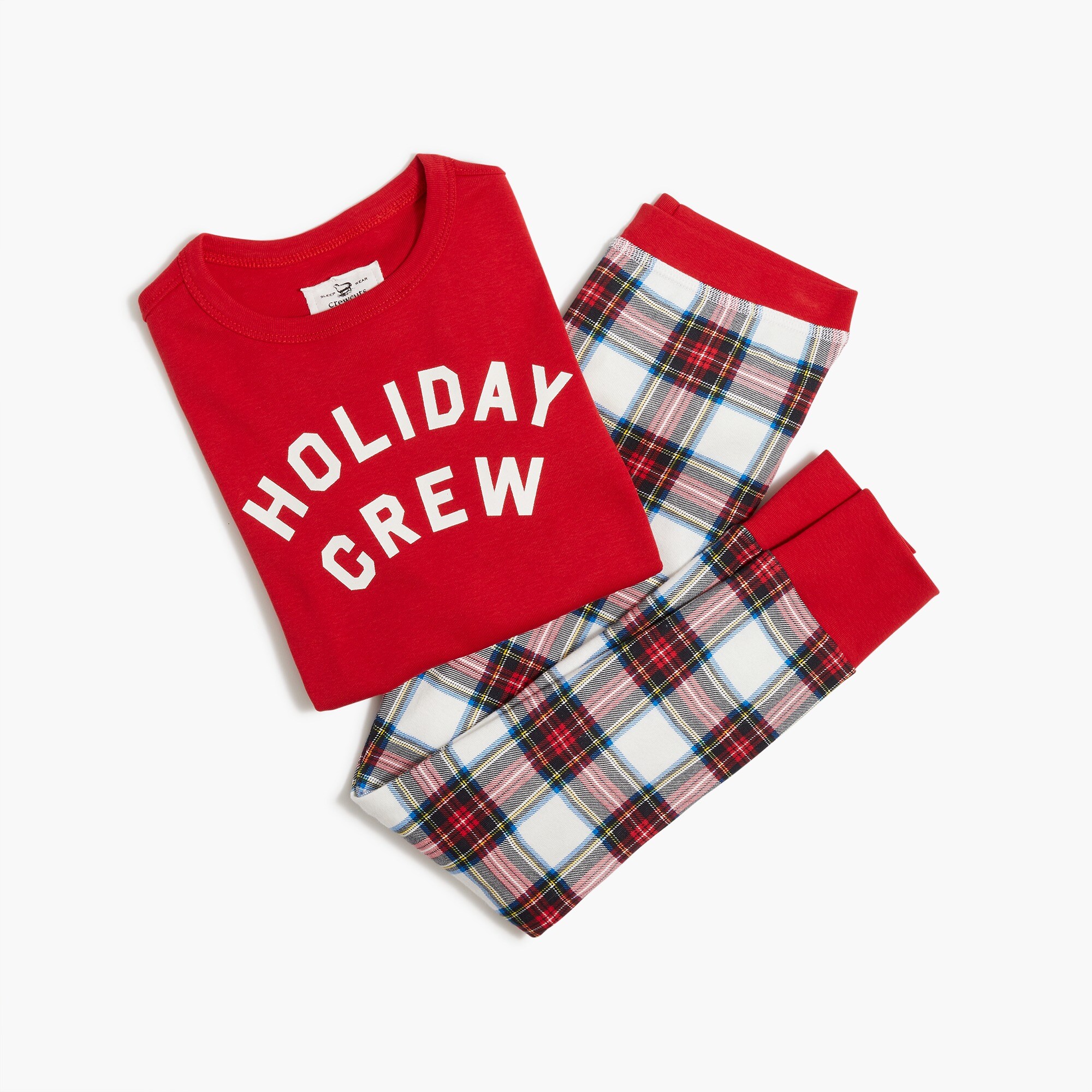 Kids' "holiday crew" pajama set