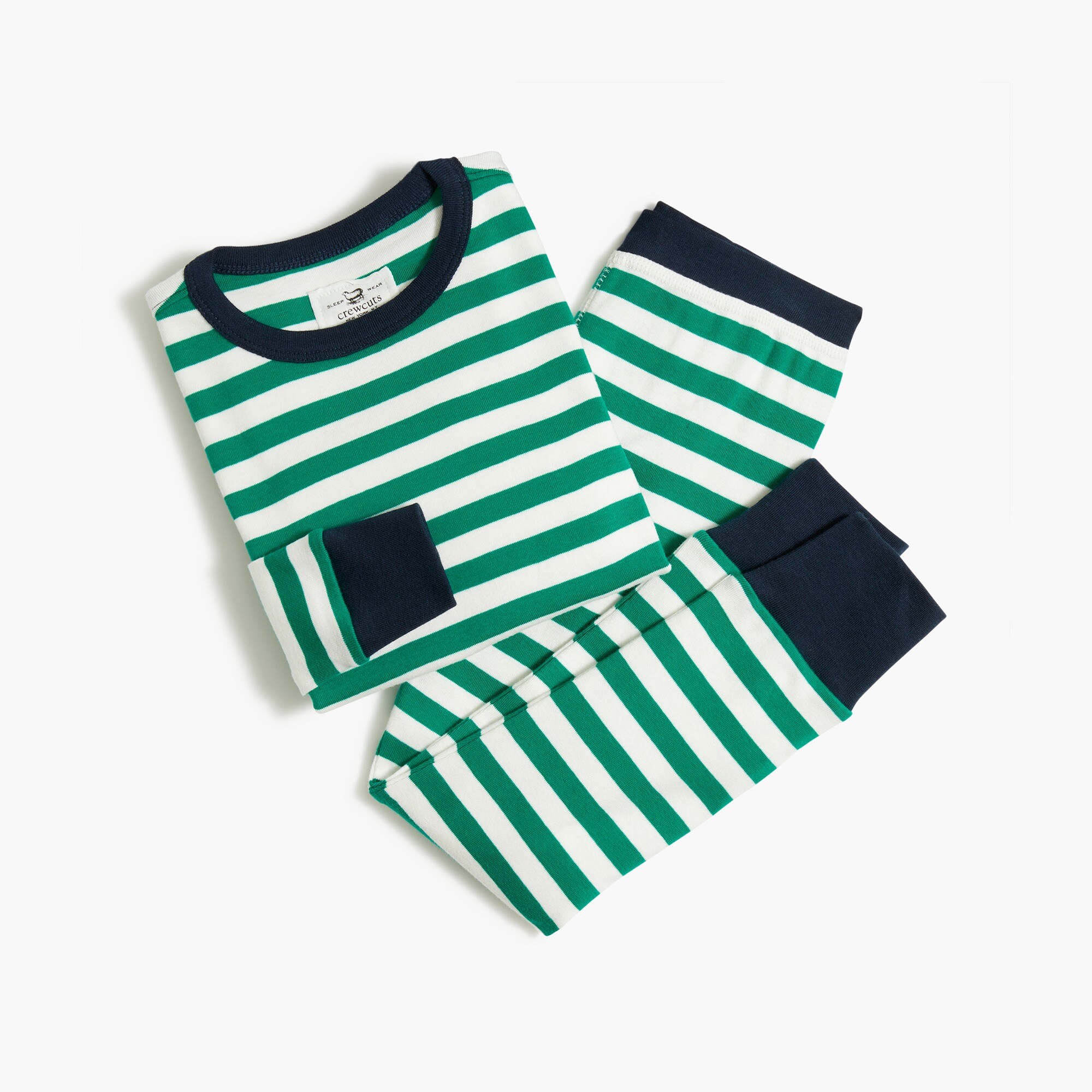 Kids' green striped pajama set