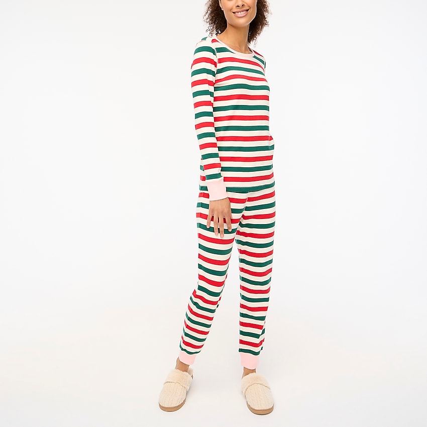 factory: holiday pajama set for women, right side, view zoomed