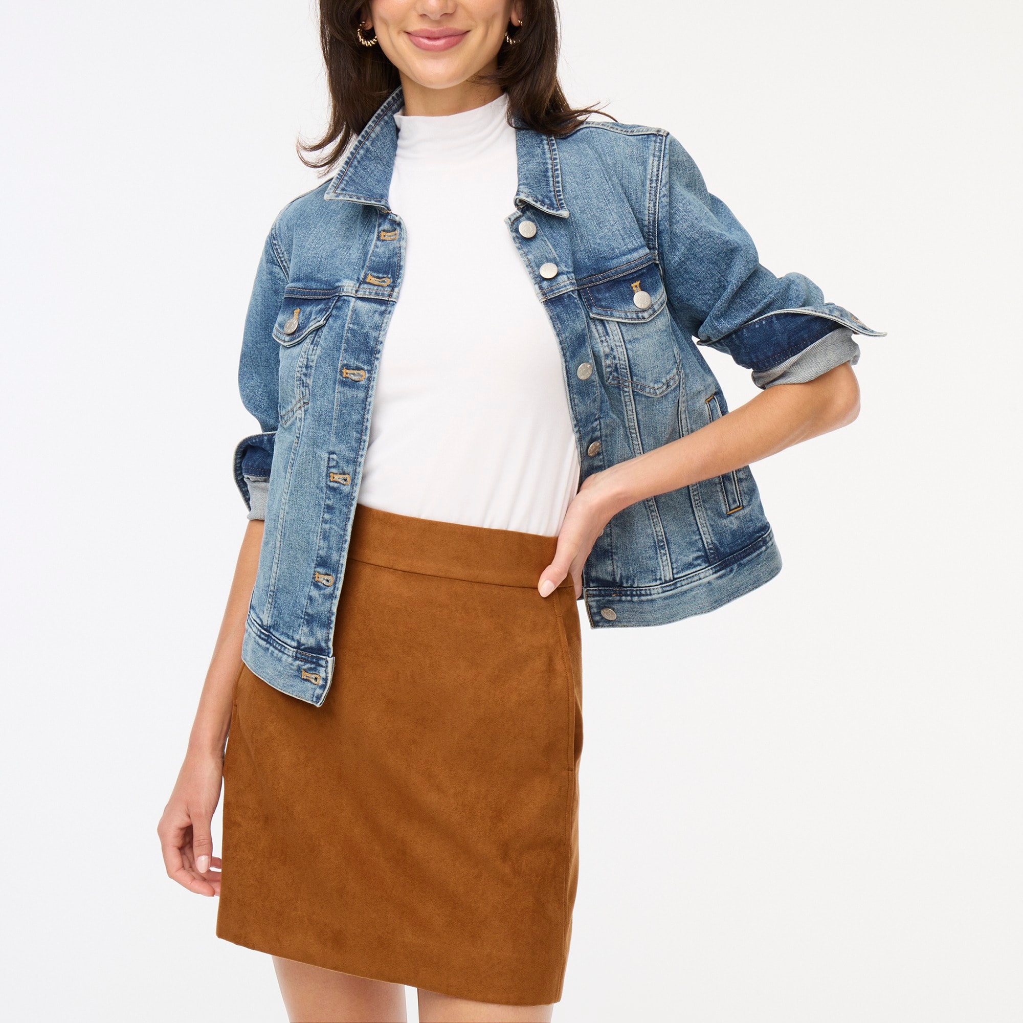 Factory Faux suede Mini Skirt For Women