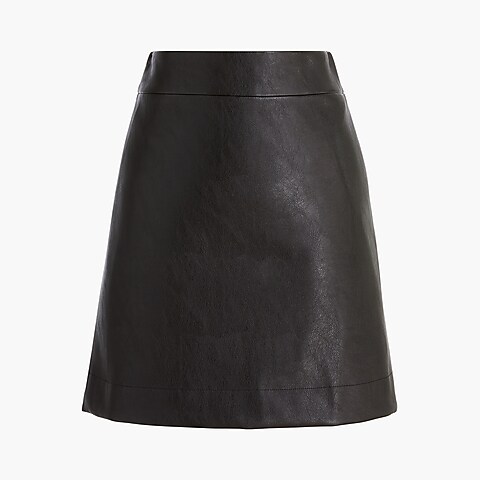 womens Faux-leather A-line mini skirt