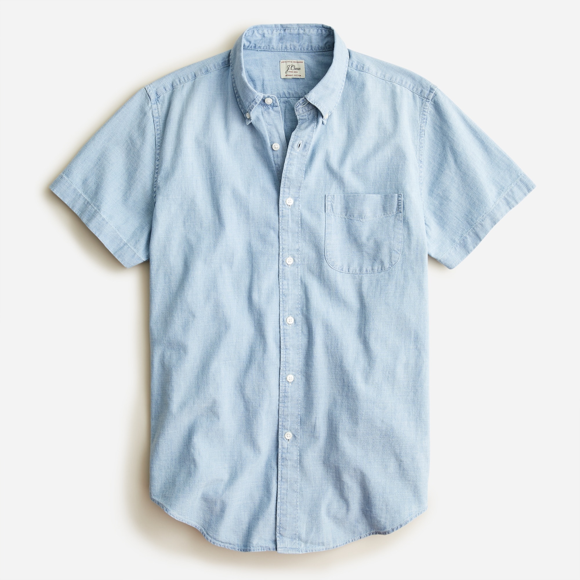 Jcrew Short-sleeve organic cotton chambray shirt