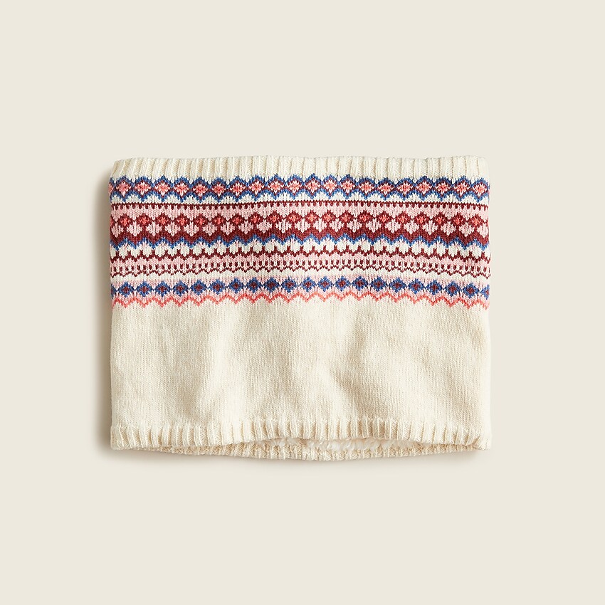 j.crew: girls' snood in fair isle for girls, right side, view zoomed