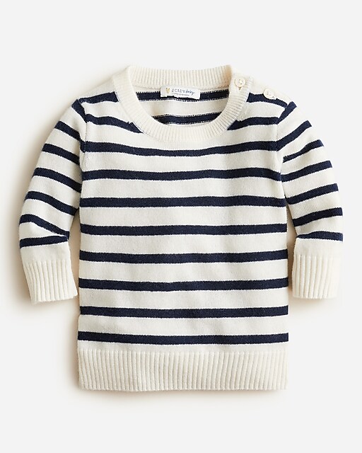 babys Limited-edition baby cashmere button-detail sweater in stripe