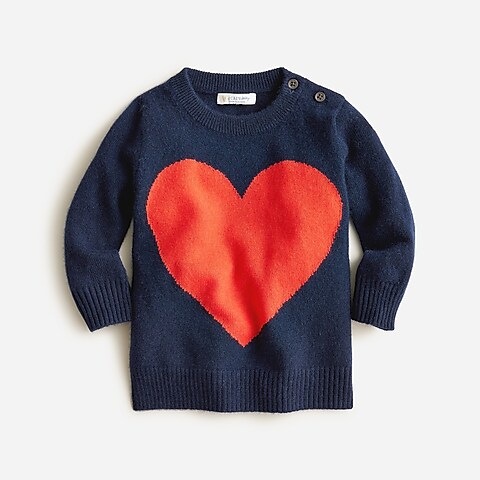 boys Limited-edition baby cashmere button-detail sweater in heart motif