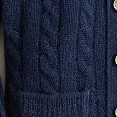 Limited-edition baby cashmere cable-knit bear one-piece NAVY