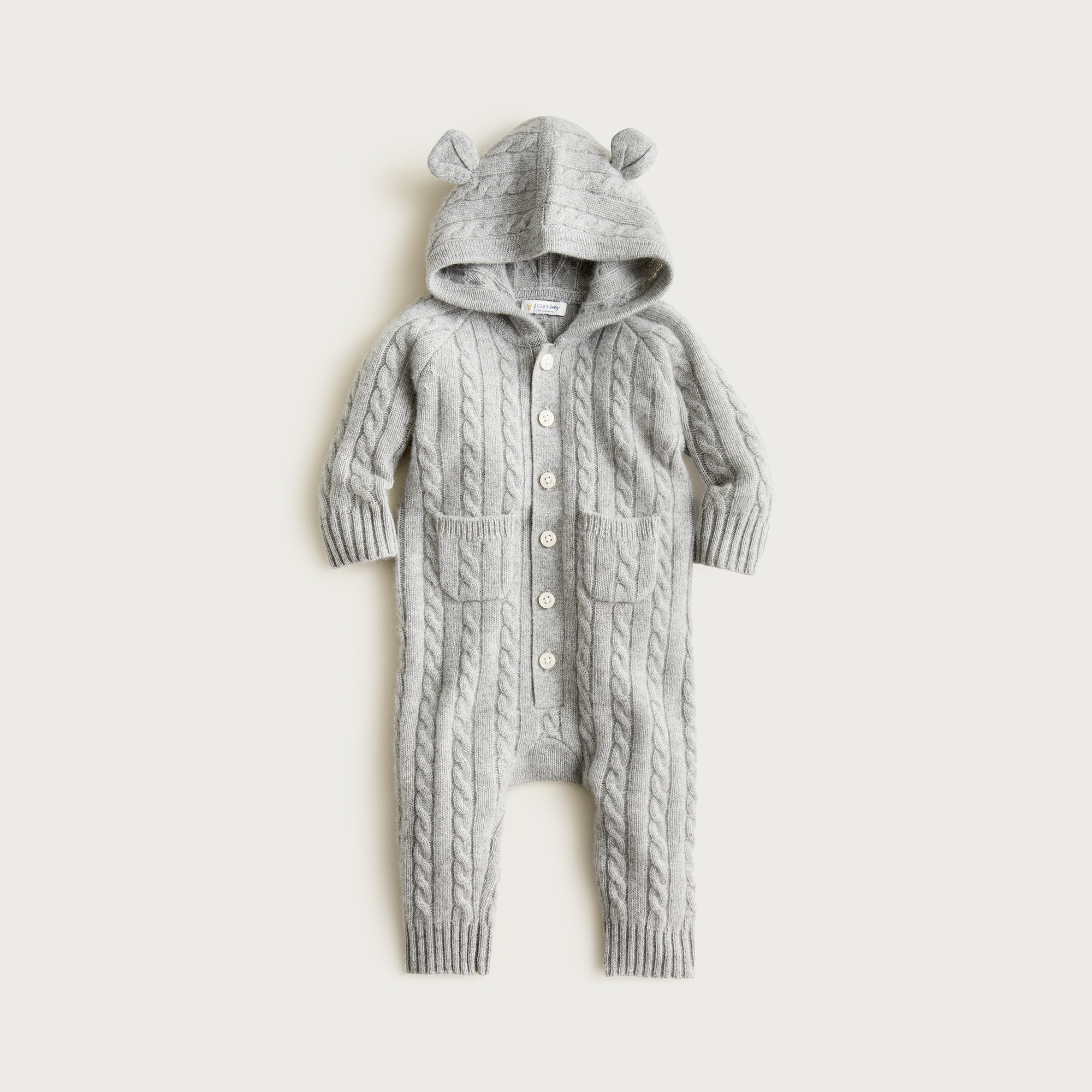 Limited-edition baby cashmere cable-knit bear one-piece