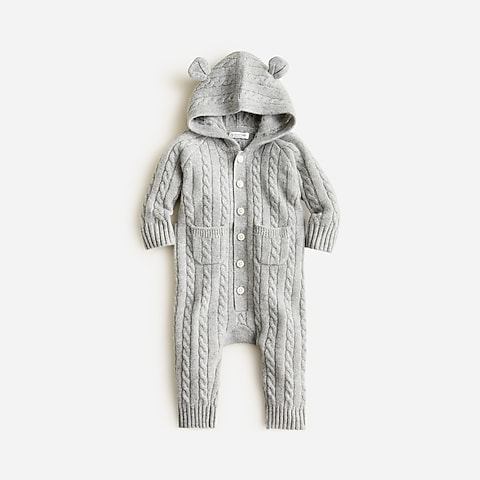 girls Limited-edition baby cashmere cable-knit bear one-piece