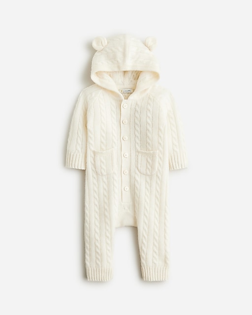 boys Limited-edition baby cashmere cable-knit bear one-piece