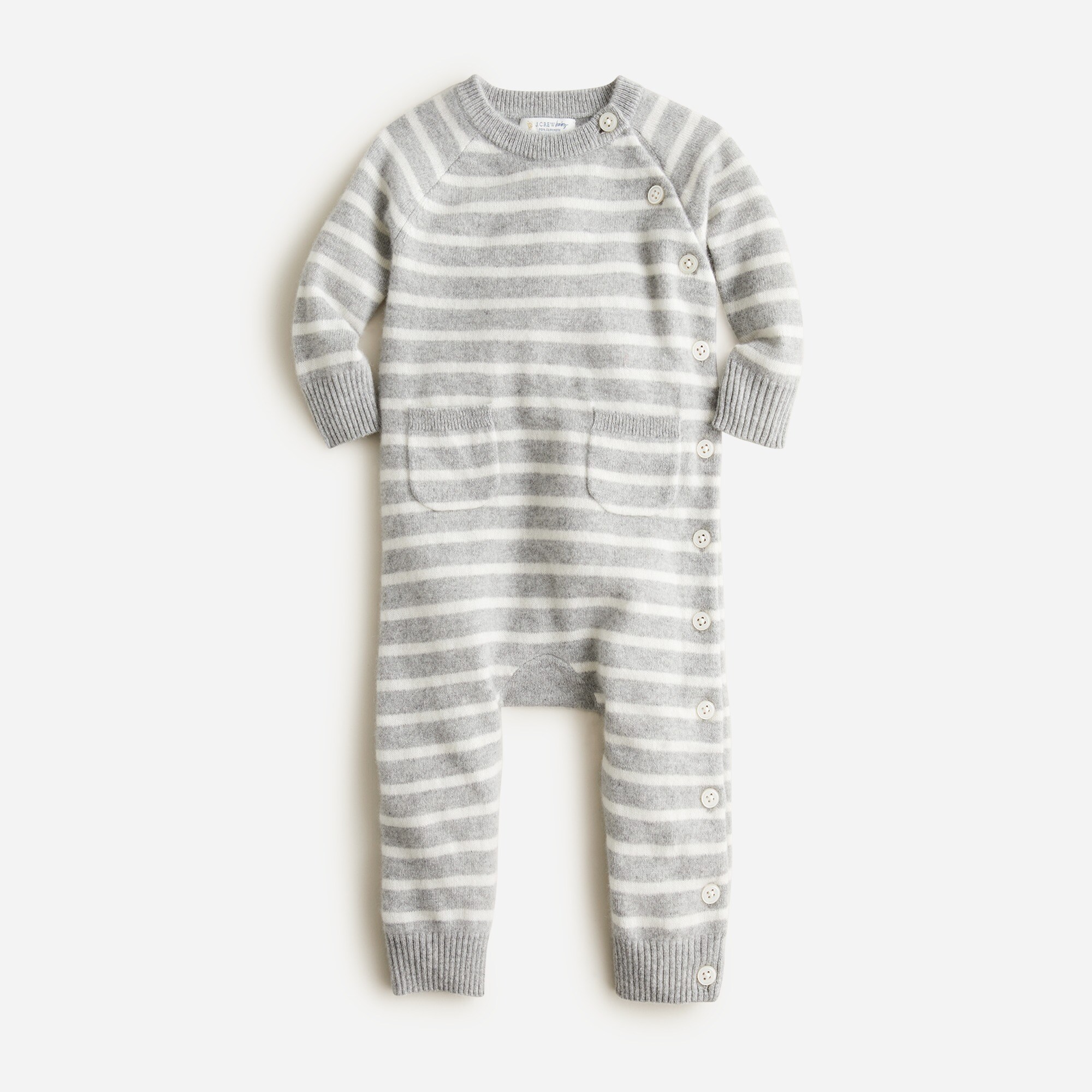 babys Limited-edition baby cashmere one-piece in stripe